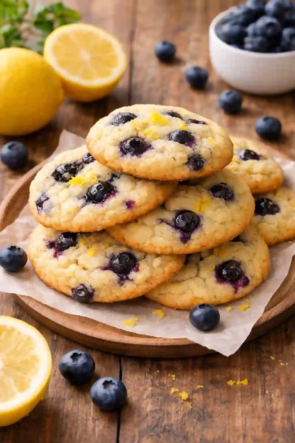 soft lemon blueberry cookies