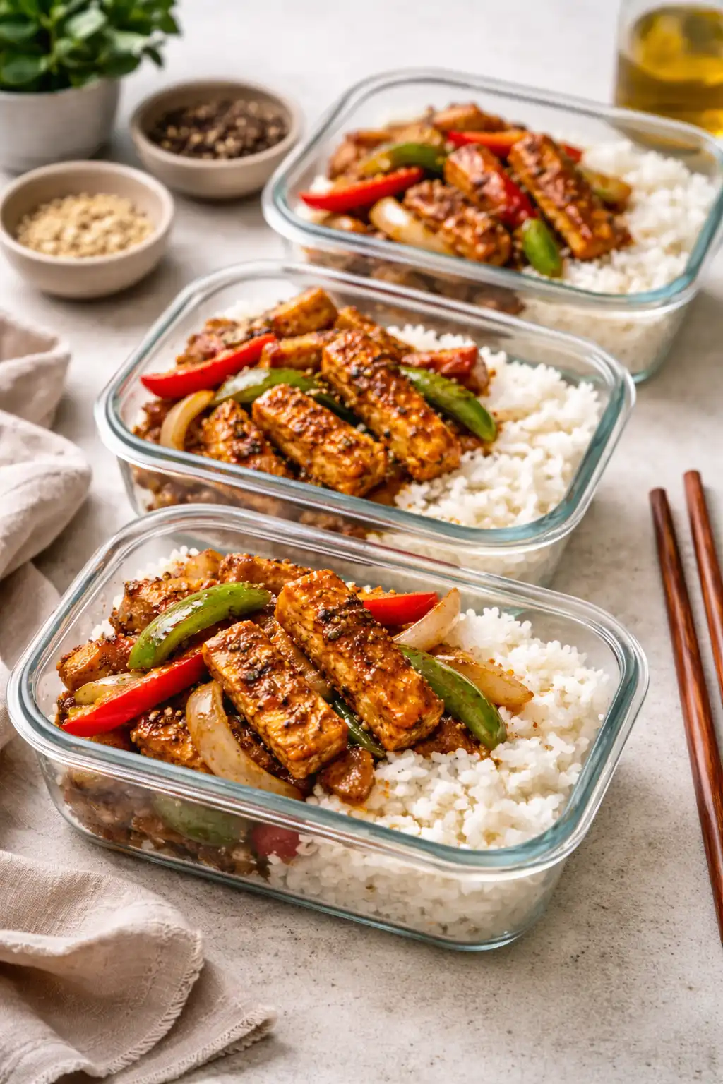 vegan pepper steak and rice