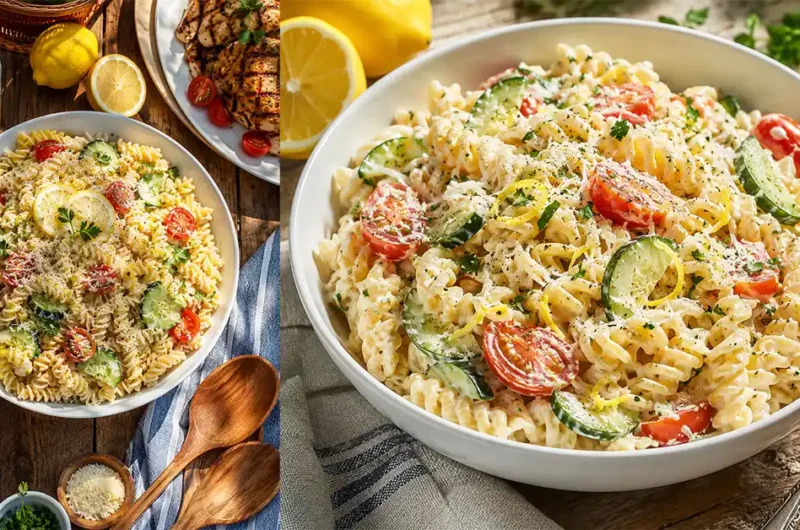 Fresh Lemon Parmesan Pasta Salad Recipe in 25 Minutes