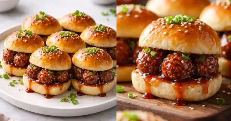 Viral sweet and sour meatball sliders Recipe