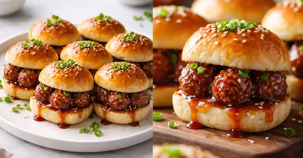 Viral sweet and sour meatball sliders Recipe