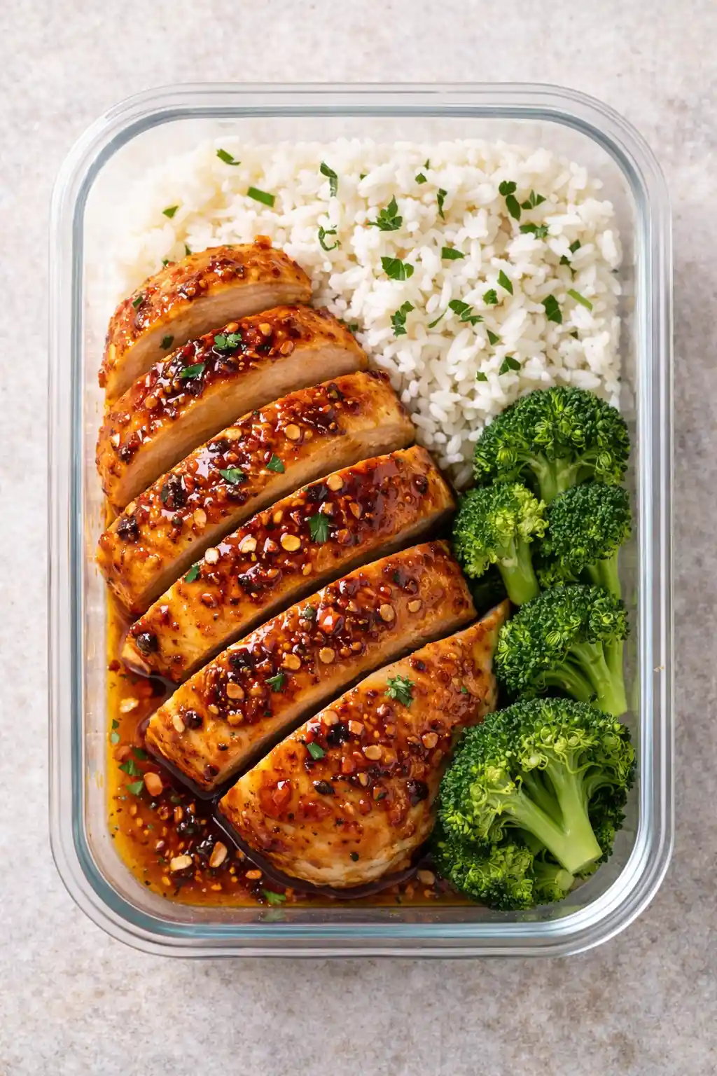 hot honey chicken breast and rice